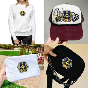 Parche de abeja real, insignia bordada floral hexagonal, aplique de corona termoadhesivo para chaqueta, sombrero, bolso, accesorio de ropa DIY - Product Image 4