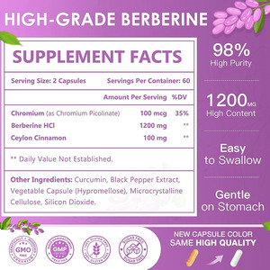 High quality private label chromium & Berberine HCL capsule Prevents <b>Oxidative</b> Stress & Promotes Heart Health - Product Image 2