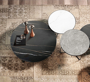 Marmorplatte Metall beine Nordic Design Round Nesting <span class=keywords><strong>Center</strong></span> Tisch Couch tische - Product Image 5