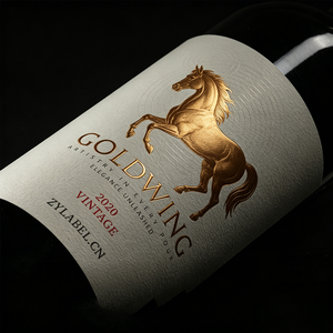 Etichette Adesive Personalizzate <span class=keywords><strong>per</strong></span> <span class=keywords><strong>Bottiglie</strong></span> di <span class=keywords><strong>Vino</strong></span> Rosso e Whisky, Logo Fronte-Retro, Carta Artistica Testurizzata con Stampa UV e Lamina Dorata - Product Image 3