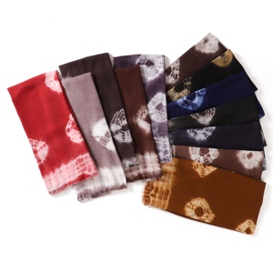 Sciarpa Tie Dye <span class=keywords><strong>Vintage</strong></span> Artistica da Viaggio, Sciarpa Geometrica Simmetrica, Stile Etnico con Frange, in Modal e Cotone, Hijab Lungo da Donna - Product Image 5