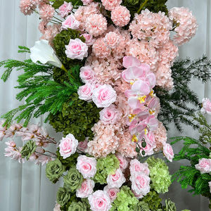 Light Pink Silk Floral <b>Arch</b> with Greenery Portable Wedding Reception Background <b>Decoration</b> - Product Image 3