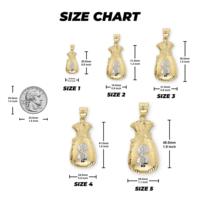 Collier pendentif porte-bonheur en or plaqué 14 carats pour homme, motif sac d'argent et signe du dollar, bijou tendance