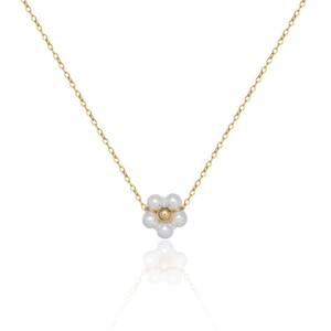 18 قيراط مطلية بالذهب من الفولاذ المقاوم للصدأ تقليد لؤلؤ زهرة قلادة أنيقة سوار سلاسل الخصر مجموعة مجوهرات نسائية - Product Image 5