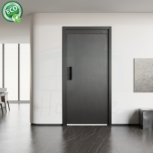 Porte d'entrée extérieure pivotante de haute qualité en métal, fabriquée à Foshan, pour villa, avec panneau en verre - Product Image 5