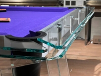 Table de billard commerciale standard de 9 pieds en verre trempé écologique et durable ; Table de billard de luxe pour villa, intérieur/extérieur