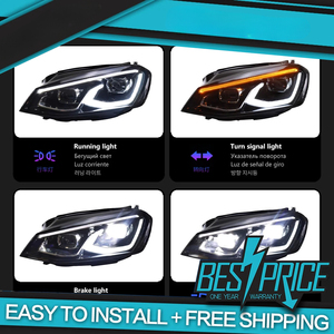 Estilo de coche para VW Golf <span class=keywords><strong>7</strong></span> faro 2013-2017 todos los faros LED DRL cabeza lámpara proyector lente bajo alto Accesorios - Product Image 5