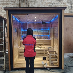 Swankia Meilleure vente Sauna traditionnel extérieur Sauna à vapeur sèche Sauna infrarouge lointain Chauffage électrique 6kw <span class=keywords><strong>harvia</strong></span> - Product Image 6