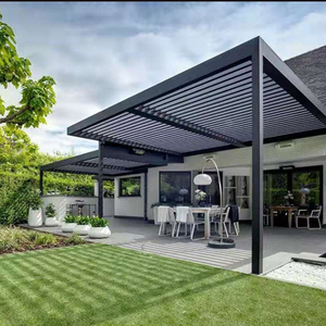 Pérgola de Alta Calidad con Techo de Lamas Motorizado Impermeable Construcción de Jardín Pérgola de Aluminio Bioclimática para Exterior Tamaño Personalizado - Product Image 2