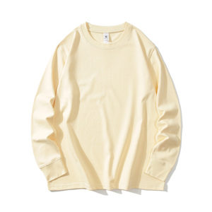 <span class=keywords><strong>Camiseta</strong></span> de <span class=keywords><strong>manga</strong></span> <span class=keywords><strong>larga</strong></span> con <span class=keywords><strong>hombros</strong></span> descubiertos de algodón pesado de 280g, cuello redondo, Color sólido, ropa de Otoño de <span class=keywords><strong>manga</strong></span> <span class=keywords><strong>larga</strong></span> - Product Image 1