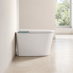 Inodoro Inteligente Alargado S040 DZOZO con Control Remoto, Montado en el Suelo, Asiento Calefactado Automático, Doble Descarga - Product Image 1