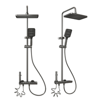 Ensemble de douche de luxe 4320 mural pour salle de bain, système de robinetterie de douche à effet pluie avec 4 sorties d'eau et commande à touches piano