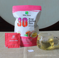Thé Détox Minceur 30 Jours 30 Sachets 90g Saveur Pêche Produits de Perte de Poids Thé Minceur En Stock Vente en Gros Faible MOQ