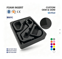 Insert en mousse EVA noir haute densité sur mesure pour emballage de protection, conception de boîte en mousse, emballage d'inserts en mousse