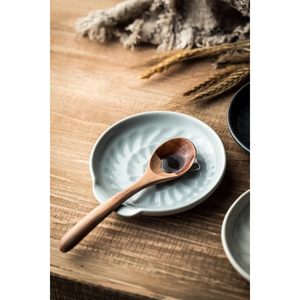 Poggia cucchiaio in ceramica grigia moderna e clip per pentola per gocciolamento per più utensili e cucina supporto per cucchiaio - Product Image 2