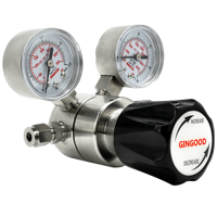 Régulateur de pression pneumatique à double étage en acier inoxydable 316L de haute qualité, résistant à la corrosion, pour gaz en vrac (propane, argon, acétylène, hélium) - 1 pièce
