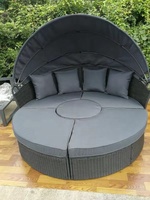 Rotin jardin lits de jour avec lumières LED RLF-00088A