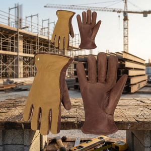 Gants de travail en cuir de vachette résistants à l'eau pour hommes, avec manchette de sécurité, épaisseur 2 mils, 10 pouces, pour la construction et le jardinage - Product Image 3