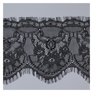 Dentelle de cils avec bord latéral, <span class=keywords><strong>tissu</strong></span> doux, 1 pièce, offre spéciale, <span class=keywords><strong>français</strong></span>, noir, blanc, nylon, bordure <span class=keywords><strong>au</strong></span> <span class=keywords><strong>mètre</strong></span> - Product Image 2
