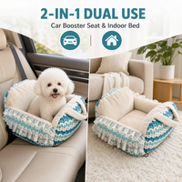 Siège auto pour animaux de compagnie, siège surélevé pour chien 2 en 1, lit de voyage pour chiot, fausse fourrure de lapin, coton PP, lavable, bordure en dentelle, pour petits chiens et chats, OEM ODM