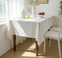 Nappe en coton blanc, ambiance simple, nappe de table en pur coton, nappe de dessert française, personnalisable