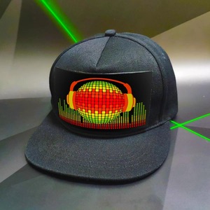 Sombreros LED intermitentes Gorra de béisbol activada por sonido con luces Gorra de béisbol negra <span class=keywords><strong>El</strong></span> intermitente con panel Led Light Up Sombrero de béisbol - Product Image 3