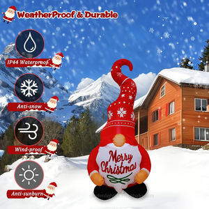 Gnomos Navideños Inflables de 4 Pies con Luces LED, Resistentes al Agua, Alimentados por CC, Decoración para Jardín y Hogar - Product Image 6