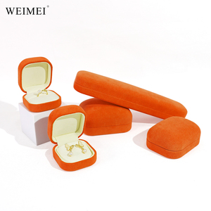 WEIMEI Wholesale Round Corner Velvet Large Storage Jewelry <b>Box</b> For Rings <b>Earrings</b> Necklaces Bracelets Gift Packaging <b>Box</b> - Product Image 1