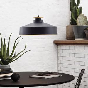 Lámpara colgante E27 de metal negro de diseño creativo simple y moderno comedor cafetería cocina isla candelabros luces colgantes - Product Image 1