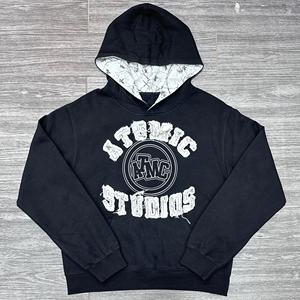 Sweat-shirt vintage sur mesure <span class=keywords><strong>pour</strong></span> <span class=keywords><strong>homme</strong></span>, 100% coton, 500 g/m², ourlet court, lavage à l'acide, effet délavé, appliqué numérique DTG, broderie en tissu éponge - Product Image 2