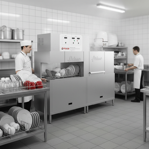 Lavavajillas Automático de Tamaño Mediano con Cinta Transportadora - PRC-600 (Capacidad de 248 Bandejas/Hora) para Uso en Restaurantes - Product Image 3
