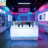 Vitrina Moderna de Lujo para Teléfonos Celulares, con Cerradura, de Vidrio, con Iluminación LED, Diseño Antirrobo, Construcción Resistente, para Comercios de Lujo