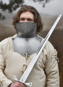 Armure de cou médiévale classique en acier avec détails de surface soignés, structure métallique durable pour collectionneurs et présentation décorative - Product Image 2