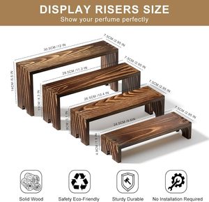 8-Piece kayu berkualitas tinggi berjenjang layar berdiri 2-Piece Set coklat tua - Product Image 2