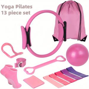 Set de Yoga y Fitness de 13 Piezas: Anillo de Yoga, Pelota, 5 Bandas Elásticas, Calcetines y Bolsa de Almacenamiento para Mujeres, Entrenamiento en Casa - Product Image 1