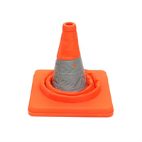 Cône de signalisation routière pliable et télescopique avec logo et couleur personnalisés, cône de sécurité réfléchissant pour les autoroutes