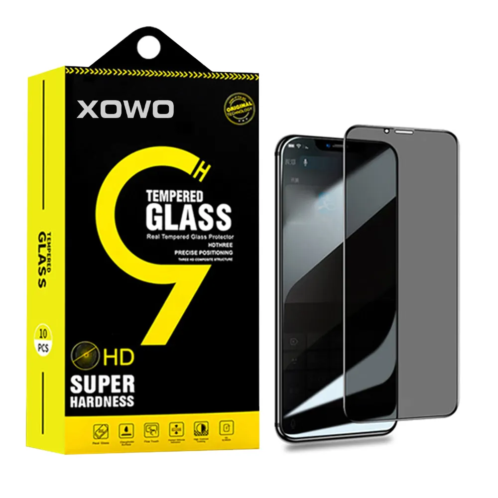 XOWO 3D Anti Spy pellicola in vetro temperato privato 9H durezza proteggi schermo Privacy per iPhone 14 pro max