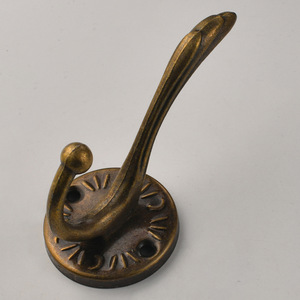 European Style Retro Double <b>Hook</b> Zinc Alloy <b>Wall</b> Mounted Coat <b>Hook</b> Wardrobe Clothes <b>Hook</b> Metal Hardware Indoor Use Rust - Product Image 4