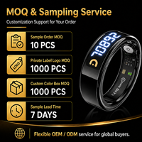 ITasbeeh Salam Anneau Intelligent en Acier Inoxydable Compteur de Zikr Rappel de Prière Moniteur de Fréquence Cardiaque SpO2 Suivi de Santé Contrôle par Application Musulmane IA