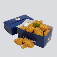 Cajas de Comida Rápida Desechables Personalizadas, Aptas para Alimentos, para Pollo Frito, Papas Fritas, Hamburguesas, Caja de Papel para Llevar Comida