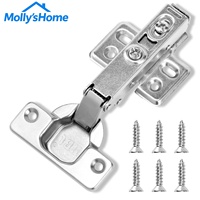 Charnières de porte d'armoire en acier inoxydable à fermeture douce réglables en 3D, charnières en forme de coupelle de 35 mm pour porte d'armoire de cuisine