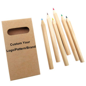 BECOL Lápices de Colores Promocionales de Madera, Mini <span class=keywords><strong>Set</strong></span> de Lápices de Colores de 3.5 Pulgadas con Caja de Papel Personalizada para Niños - Product Image 5