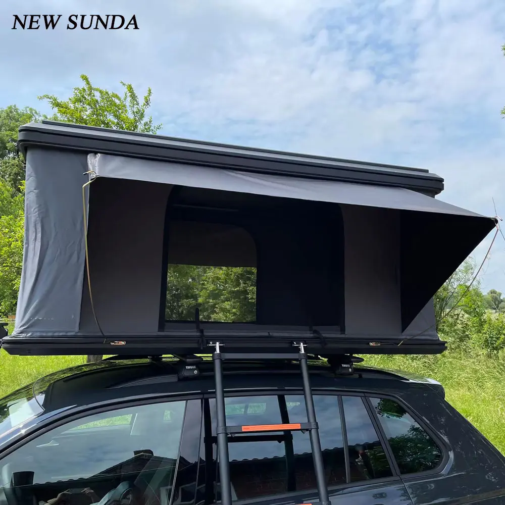 Tente de toit de type contreventement droit extérieur de camping de sport portatif semi-automatique pour le camping