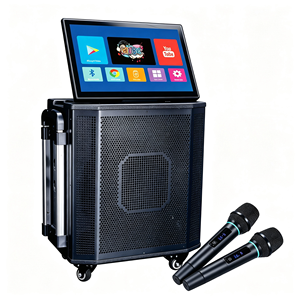 Machine de <span class=keywords><strong>karaoké</strong></span> professionnelle d'extérieur 15 pouces 120W avec écran tactile 18,5 pouces pour affichage des paroles, système audio BT pour soirées KTV - Product Image 1