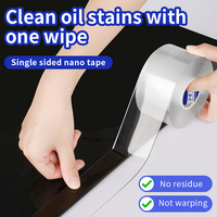 Tiras adhesivas transparentes de un solo lado, cinta de montaje nano multiusos resistente sin rastro sin costuras, cinta acrílica impermeable de PVC de 2mm