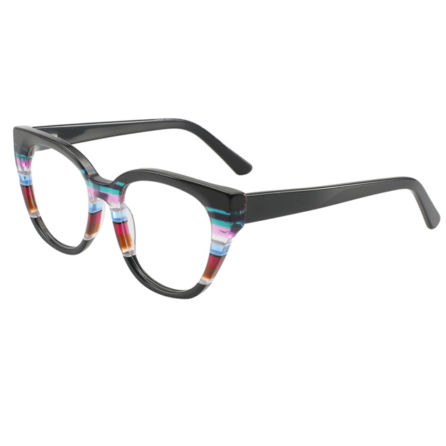 Lunettes De Vue Vintage Femme - Monture Plastique & Branches Alu - Ancien Modèle
