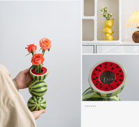 Vase décoratif en céramique jaune haut et moderne, motif citron de la Côte d'Amalfi, portable, pour centre de table de salle à manger, maison et cuisine