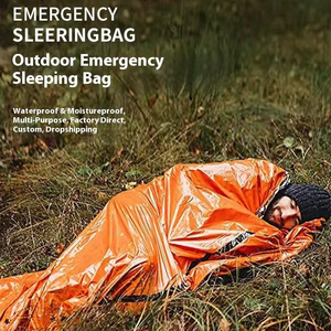 Sac de couchage d'urgence portable et imperméable, équipement de camping en plein air, sac thermique, trousse de premiers soins, couverture en Mylar - Product Image 3