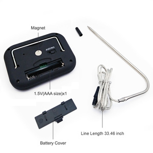 Nhiệt kế thịt đầu dò đơn kỹ thuật số để nấu nướng cảnh báo với Bộ hẹn giờ cho lò nướng BBQ người hút thuốc nướng Nhiệt kế thực phẩm gia đình - Product Image 2