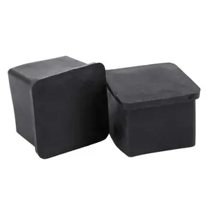 10pcs 30x30mm Square Rubber Desk Chair Leg Foot Cover Holder Protector Black